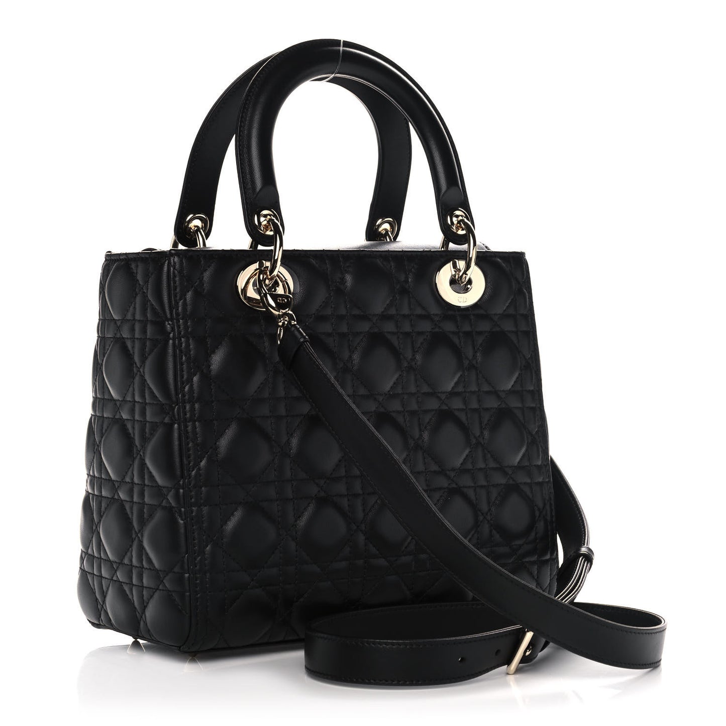Lambskin Cannage Medium Lady Dior Black