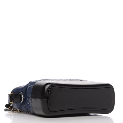 Chanel Aged Calfskin Quilted Medium Gabrielle Hobo Navy Black 4 of 10