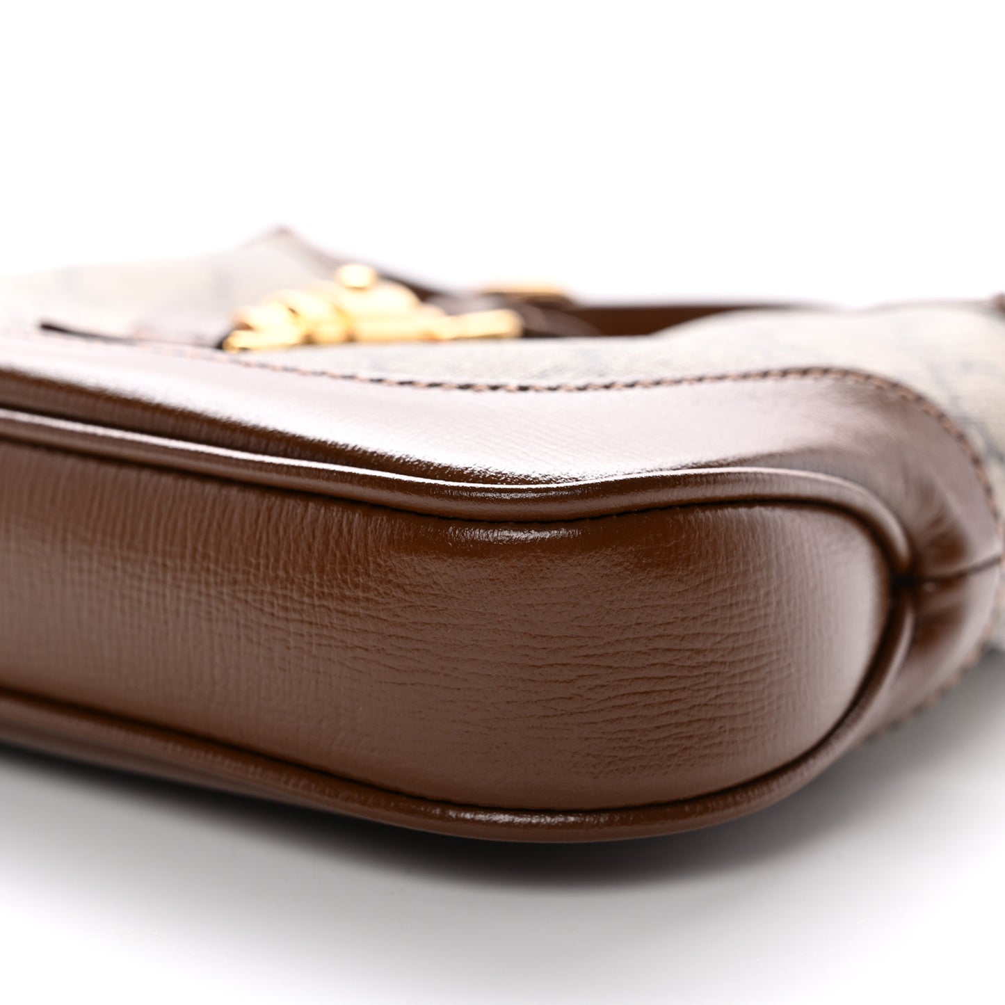 GG Supreme Monogram Azalea Calfskin Web Mini Jackie 1961 Hobo Beige Ebony Brown Sugar