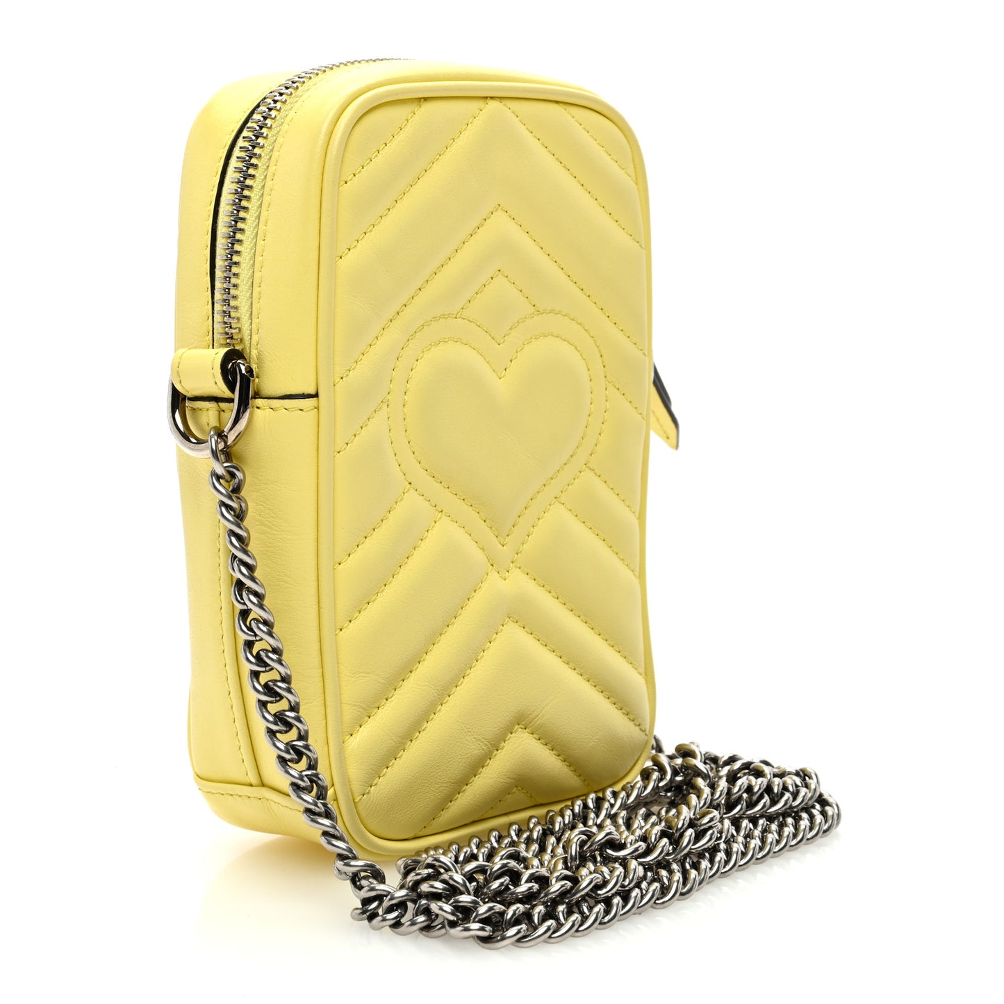 Calfskin Matelasse Mini GG Marmont Crossbody Bag Banana