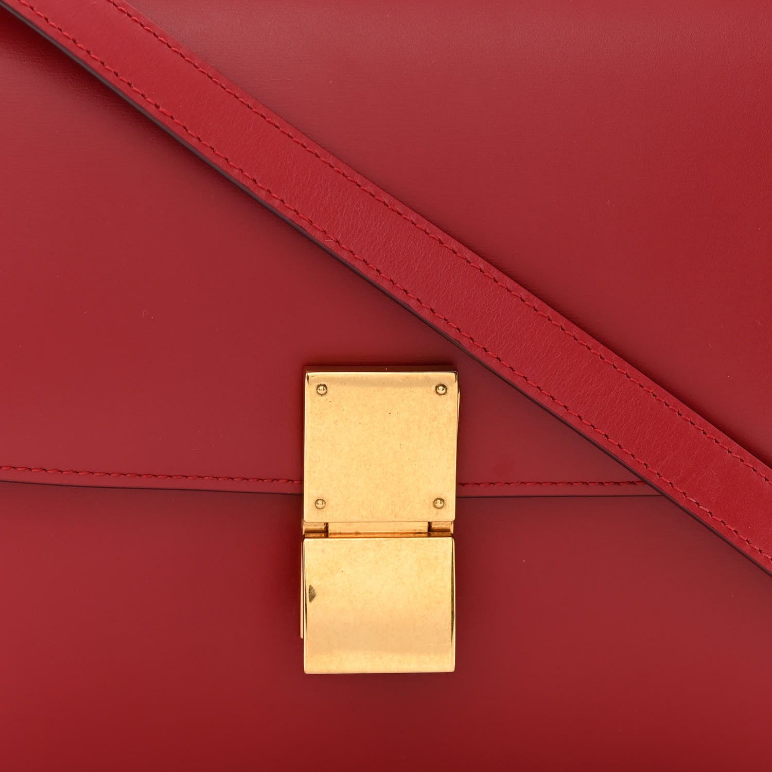 Celine Box Calfskin Medium Classic Box Flap Bag Red 9 of 11