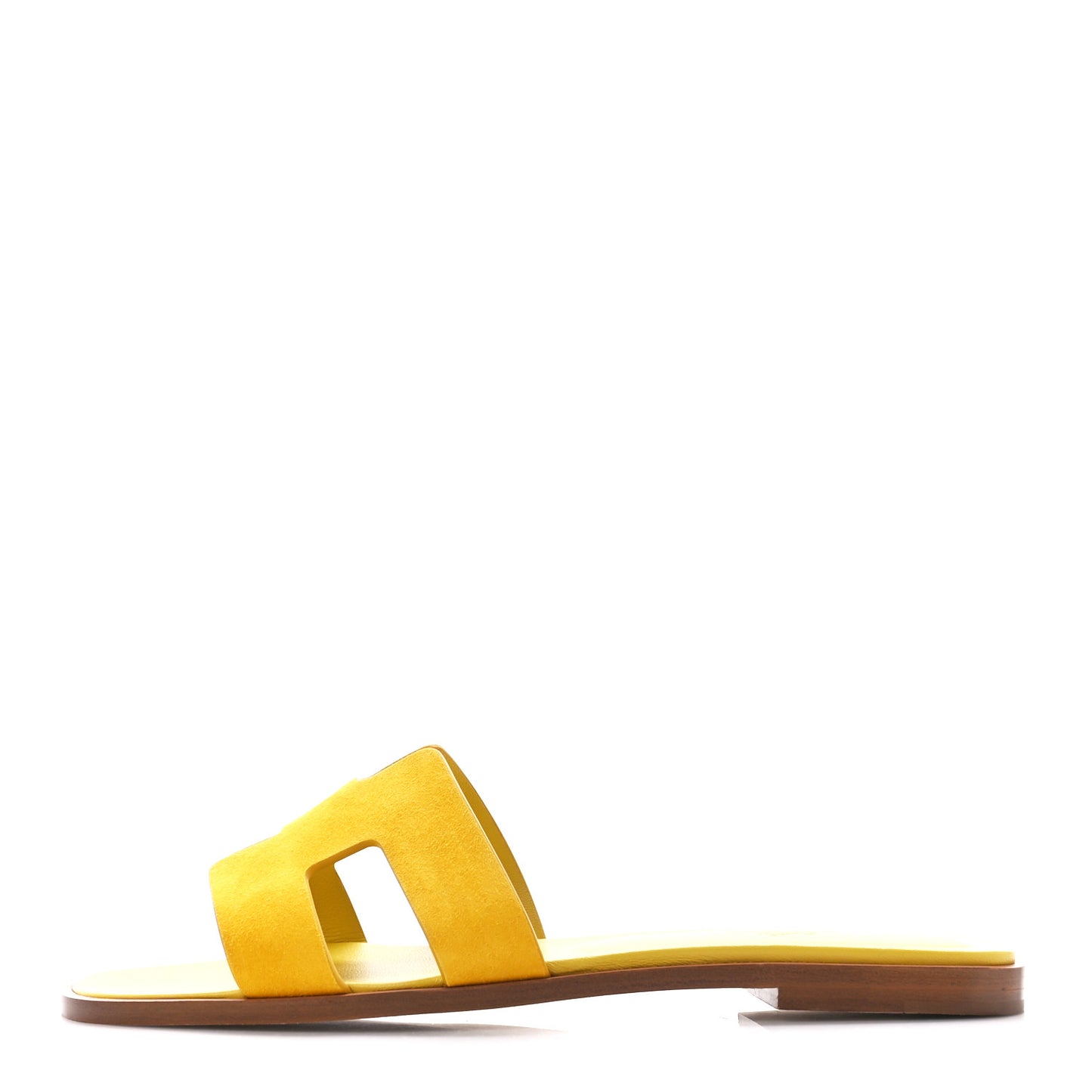 Suede Goatskin Oran Sandals 38.5 Jaune Bouton D'or