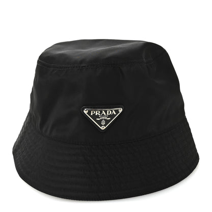Prada Re-Nylon Metal Triangle Logo Womens Bucket Hat L Black 4 of 7