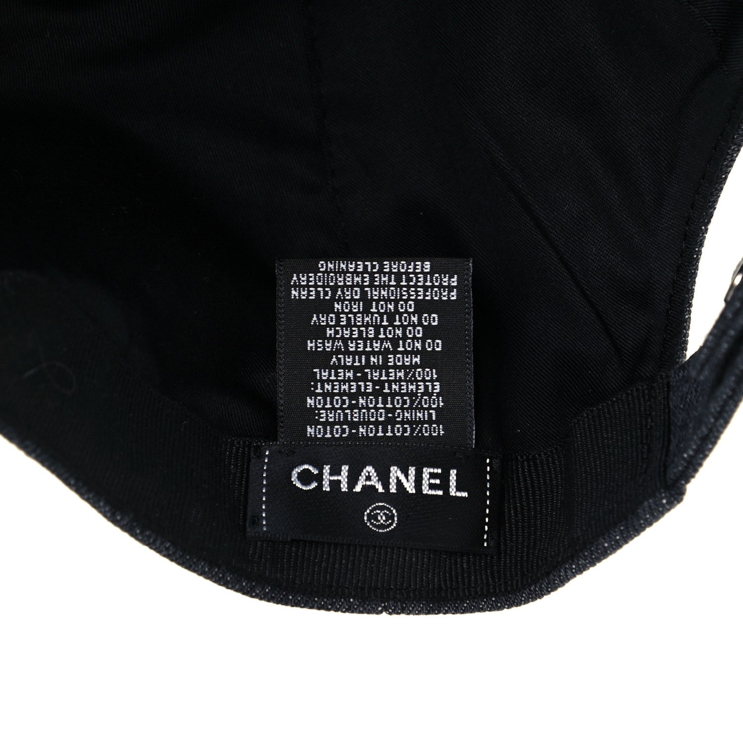 Chanel Cotton Sequin CC Cap Hat Black 7 of 8