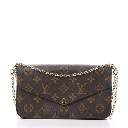 Louis Vuitton Monogram Pochette Felicie Chain Wallet Fuchsia 1 of 13