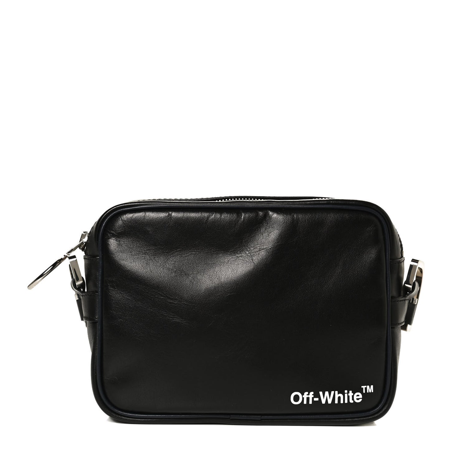 Calfskin Logo Crossbody Bag Black