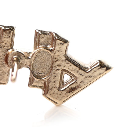 Chanel Crystal Pearl Signature Stud Earrings Gold 4 of 4