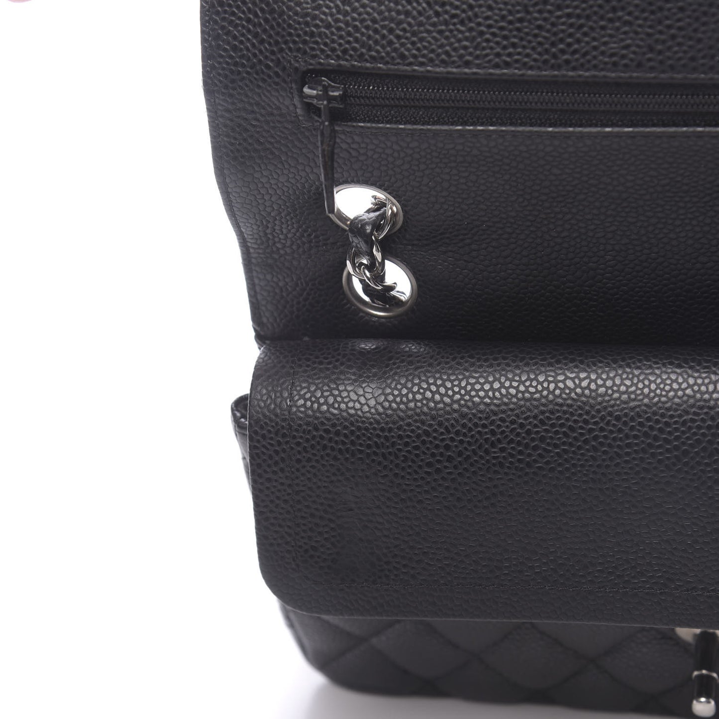 Caviar Quilted Small Double Flap Black