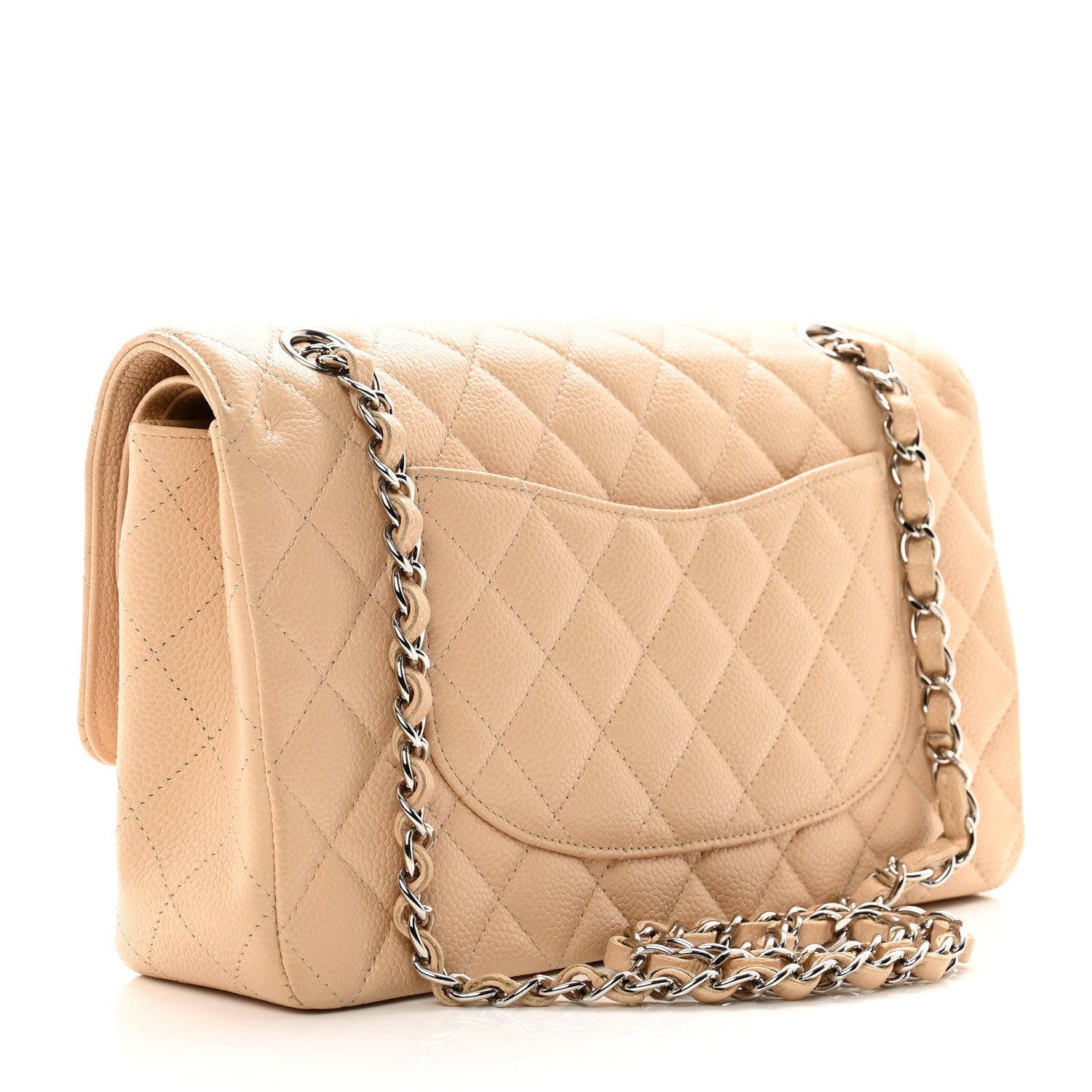 Chanel Caviar Quilted Medium Double Flap Beige 3 of 10