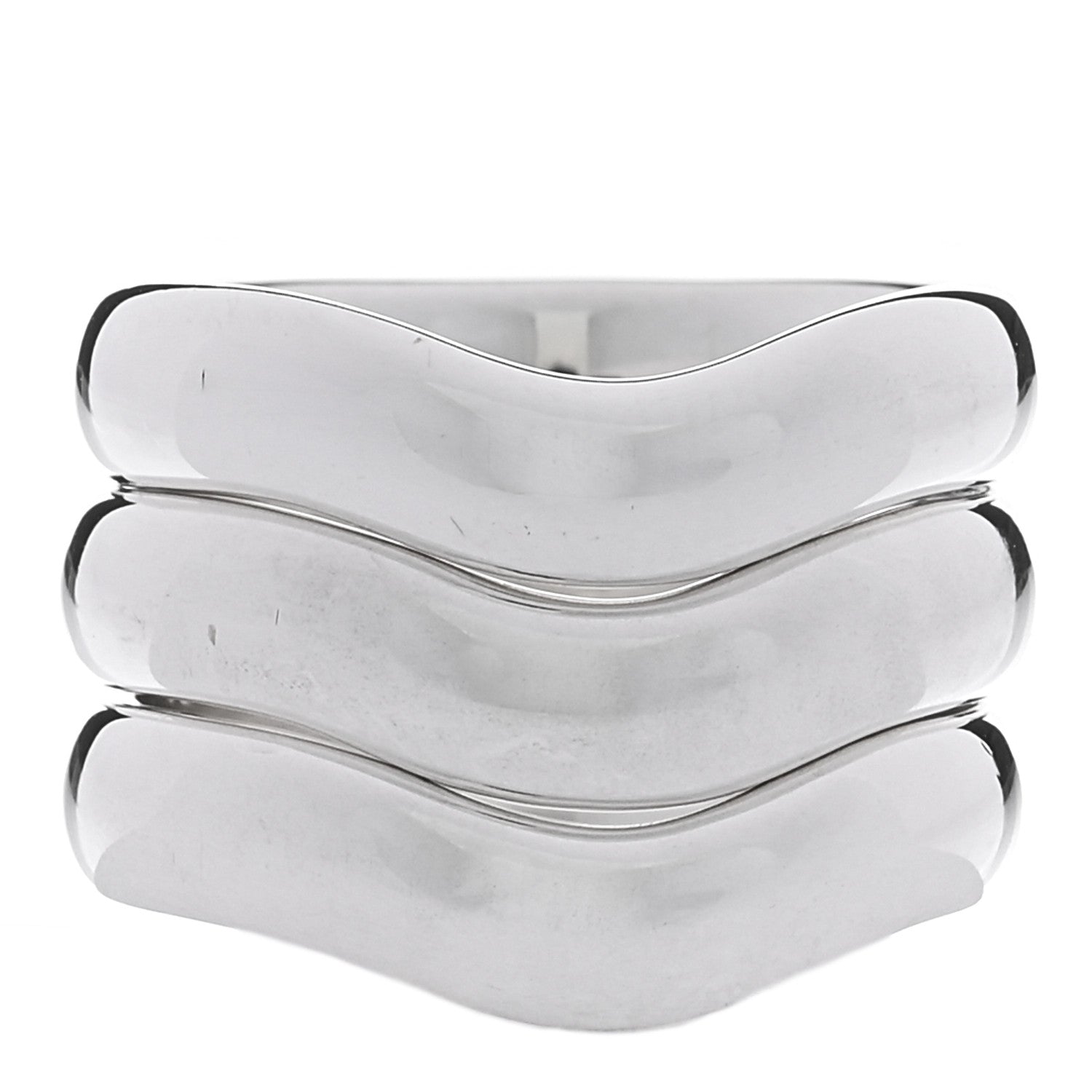 Tiffany Sterling Silver Elsa Peretti Doppio Band Ring Set 54 7 - 56 7.5 1 of 4