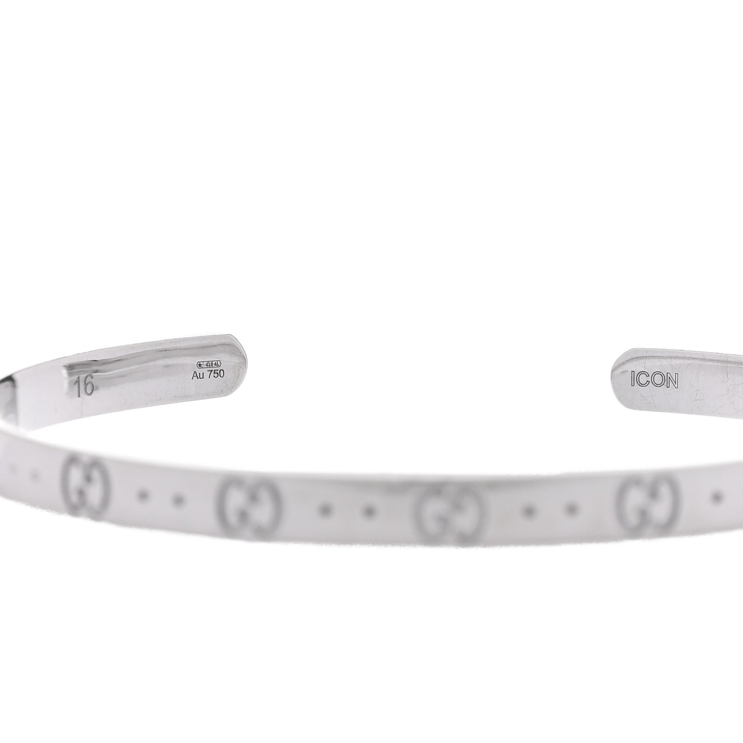 18K White Gold Icon Cuff Bracelet