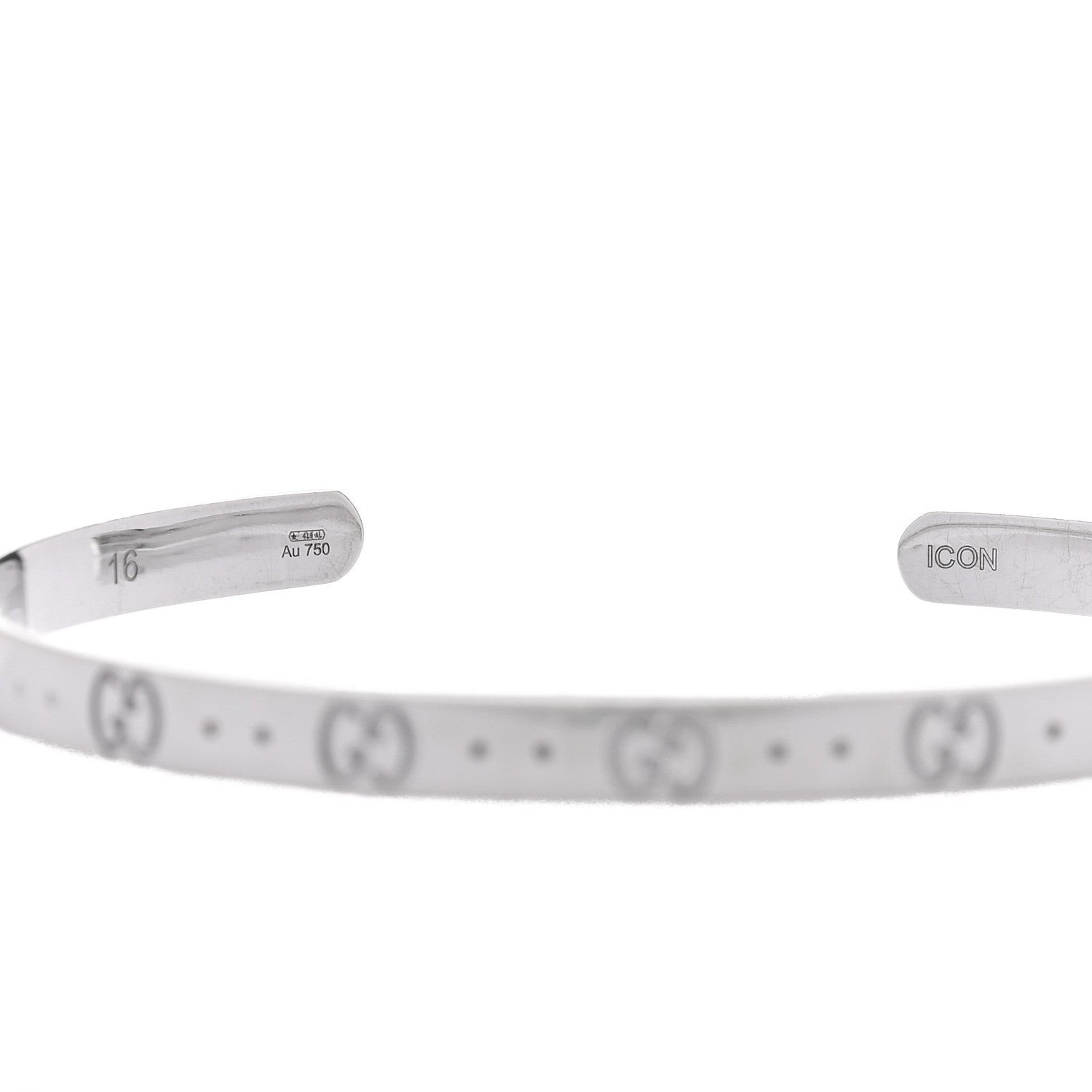 Gucci 18K White Gold Icon Cuff Bracelet 4 of 5
