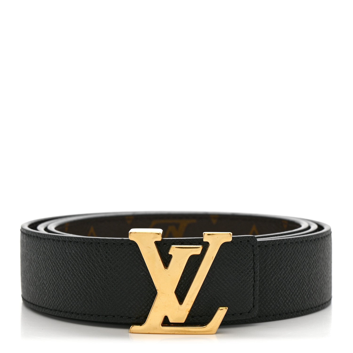 Louis Vuitton Calfskin Monogram 30mm LV Initiales Reversible Belt 90 36 Black 2 of 8