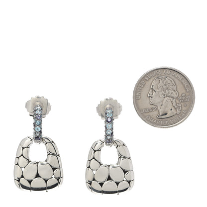 John Hardy Sterling Silver Blue Topaz Iolite Amethyst Kali Door Knocker Earrings 2 of 4