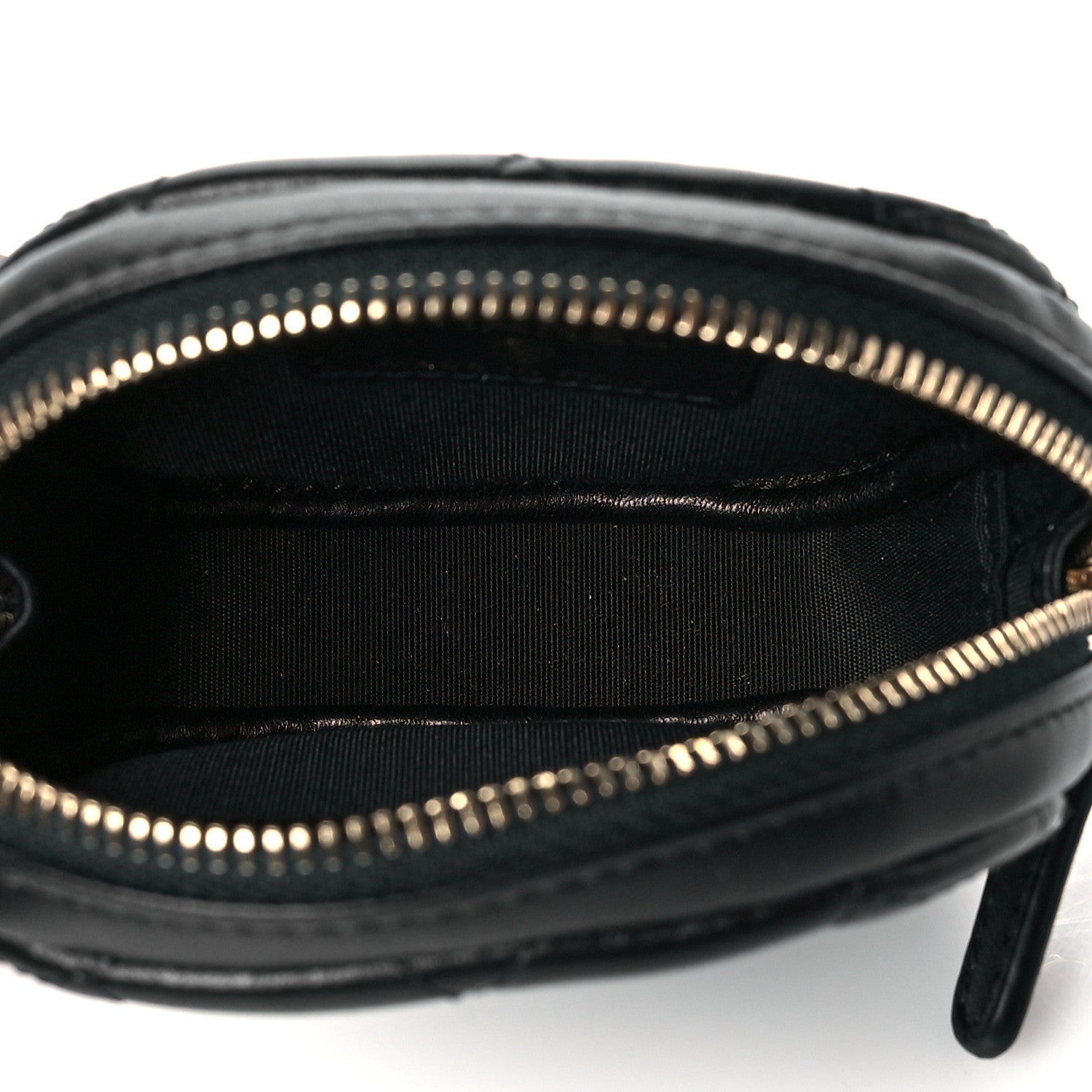 Chanel Lambskin Enamel Quilted Zip Around Classic Coin Purse Black 5 of 9
