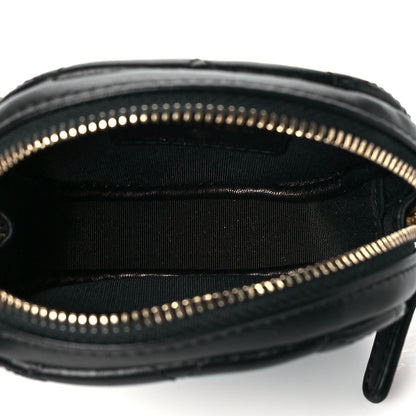Chanel Lambskin Enamel Quilted Zip Around Classic Coin Purse Black 5 of 9