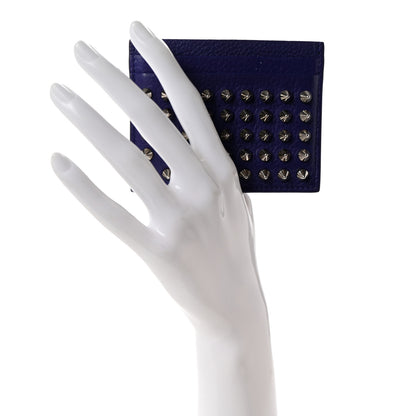 Christian Louboutin Calfskin Paris Spikes Kios Card Holder Purple 2 of 10