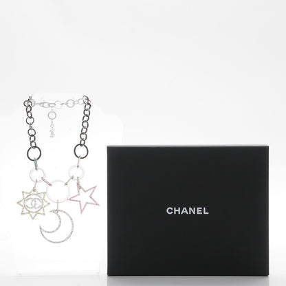 Chanel Ruthenium Crystal CC Star Moon Star Necklace 4 of 4