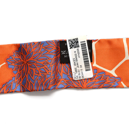Hermes Silk The Three Graces Twilly Bleu Jean Orange Rouille 3 of 4