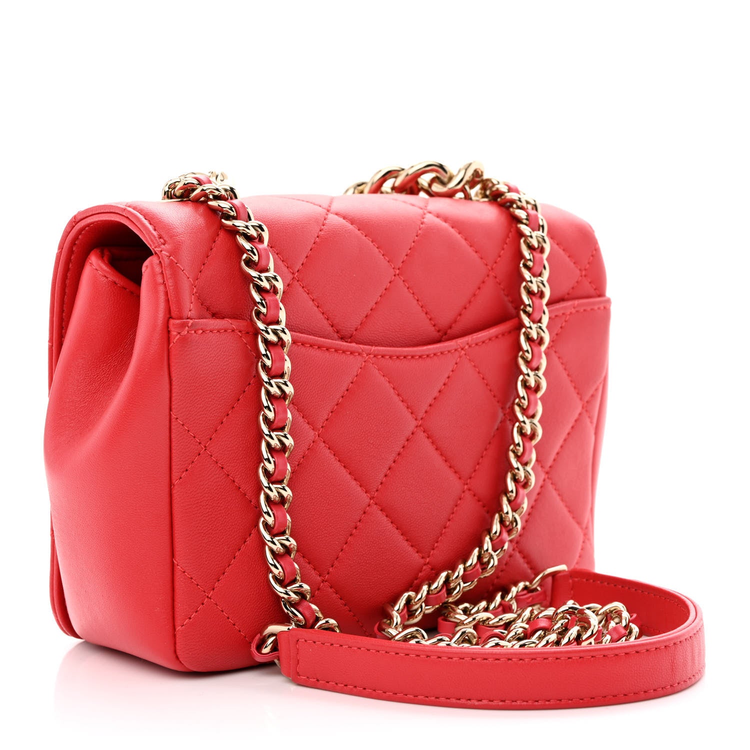 Chanel Lambskin Quilted Studded Beauty Begins Bag Fuchsia 3 of 10
