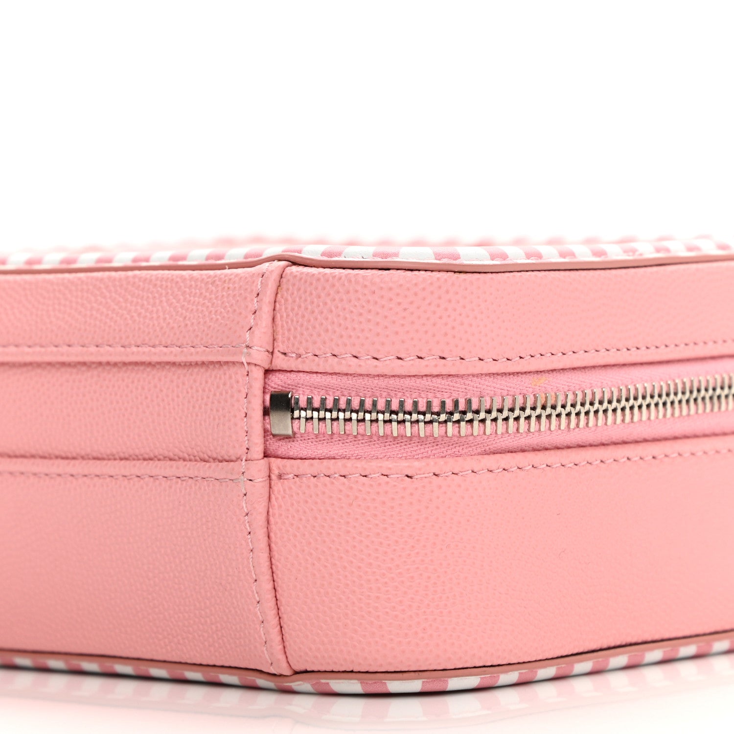 Chanel Caviar Quilted Striped Small CC Filigree Vanity Case Pink White 10 of 10