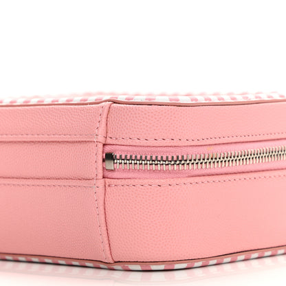Chanel Caviar Quilted Striped Small CC Filigree Vanity Case Pink White 10 of 10