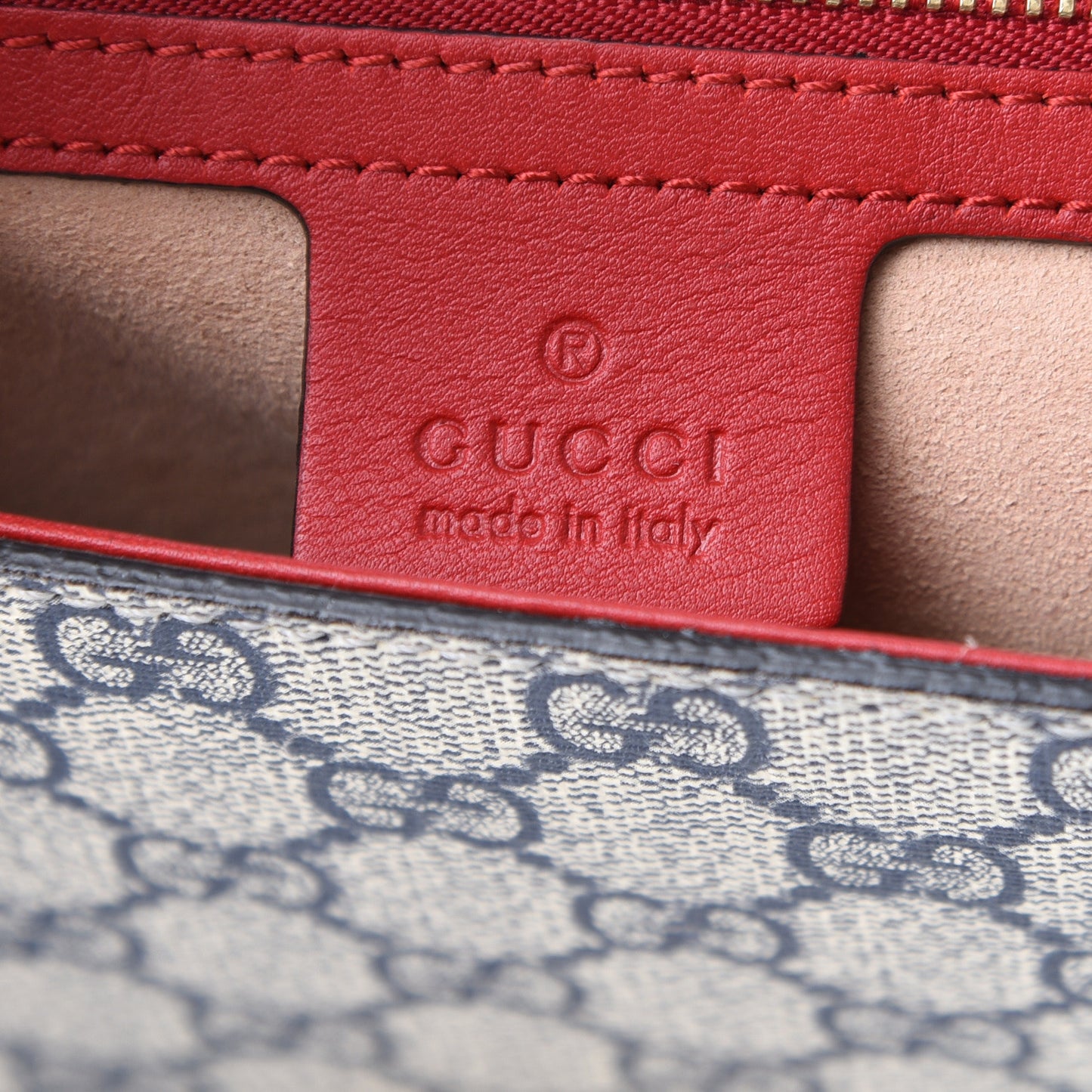 GG Supreme Monogram Moon Calfskin Medium Padlock Shoulder Bag Beige Blue Hibiscus Red Mystic White
