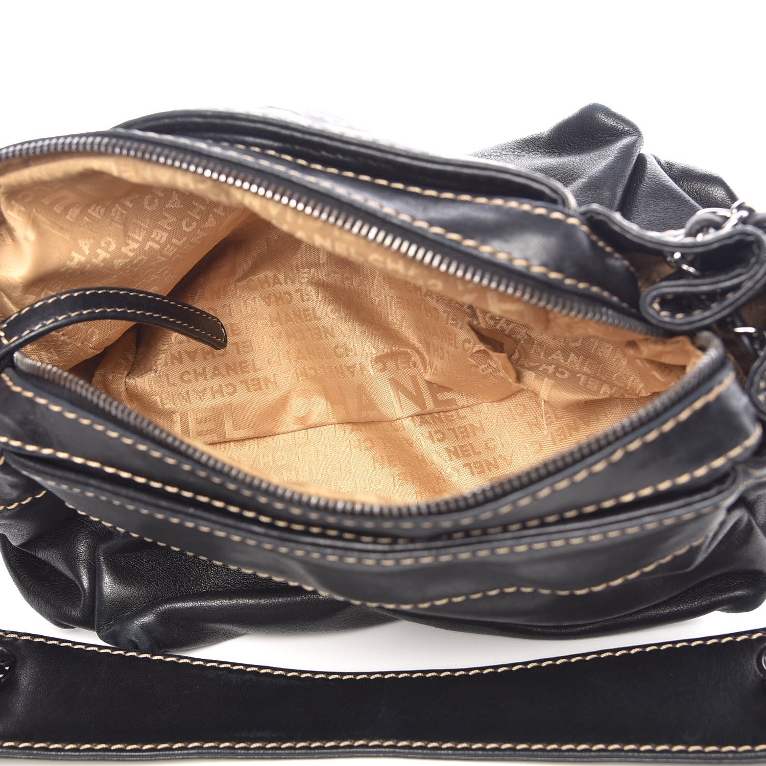 Chanel Lambskin Lax Accordion Hobo Black 7 of 10