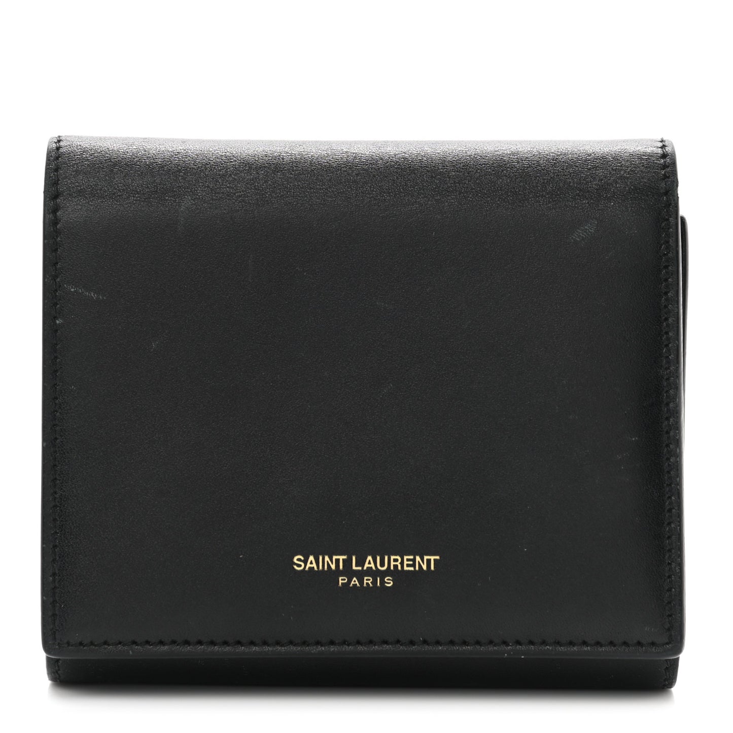 Smooth Calfskin Compact Wallet Black