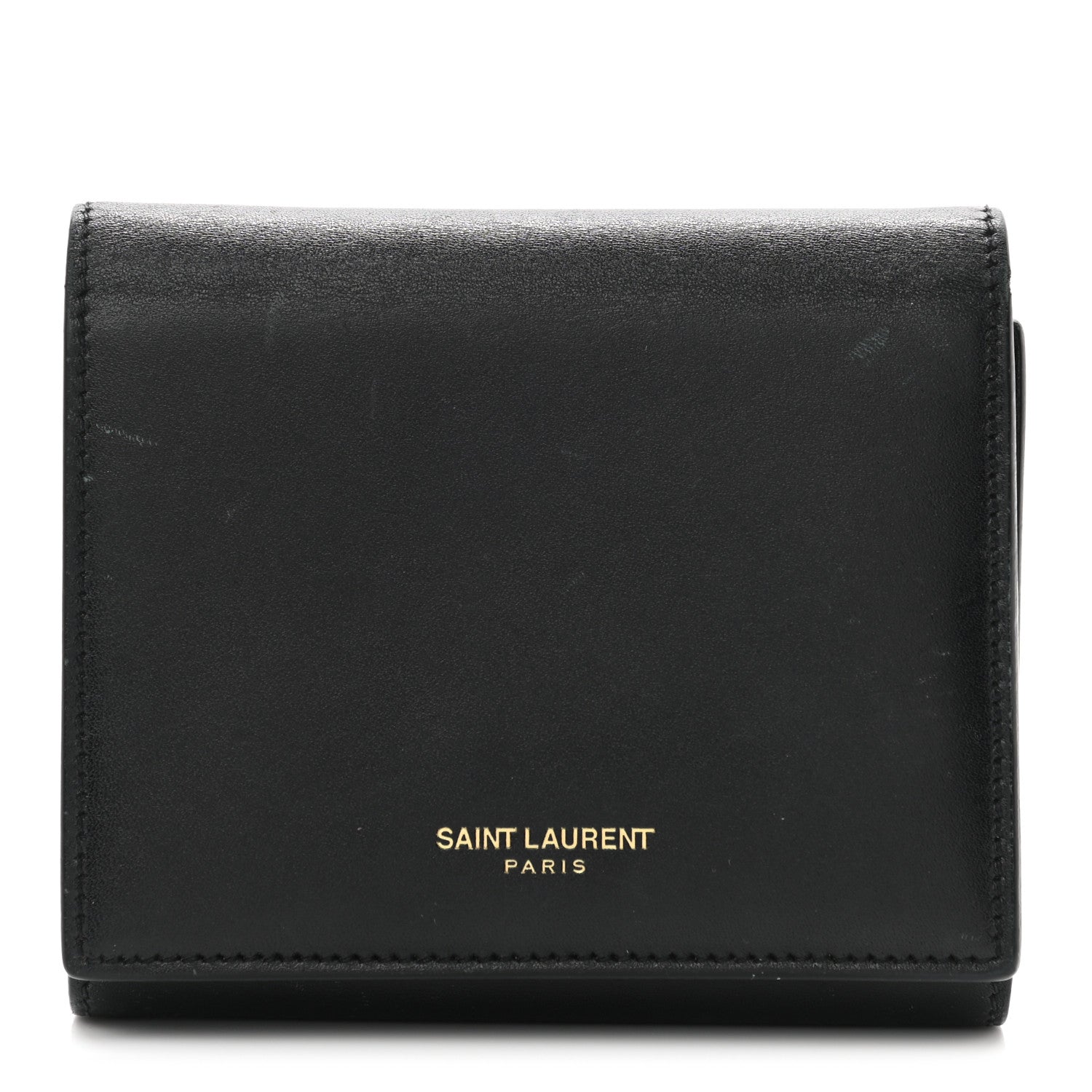 Saint Laurent Smooth Calfskin Compact Wallet Black 1 of 17