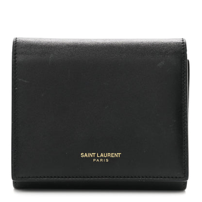 Saint Laurent Smooth Calfskin Compact Wallet Black 1 of 17