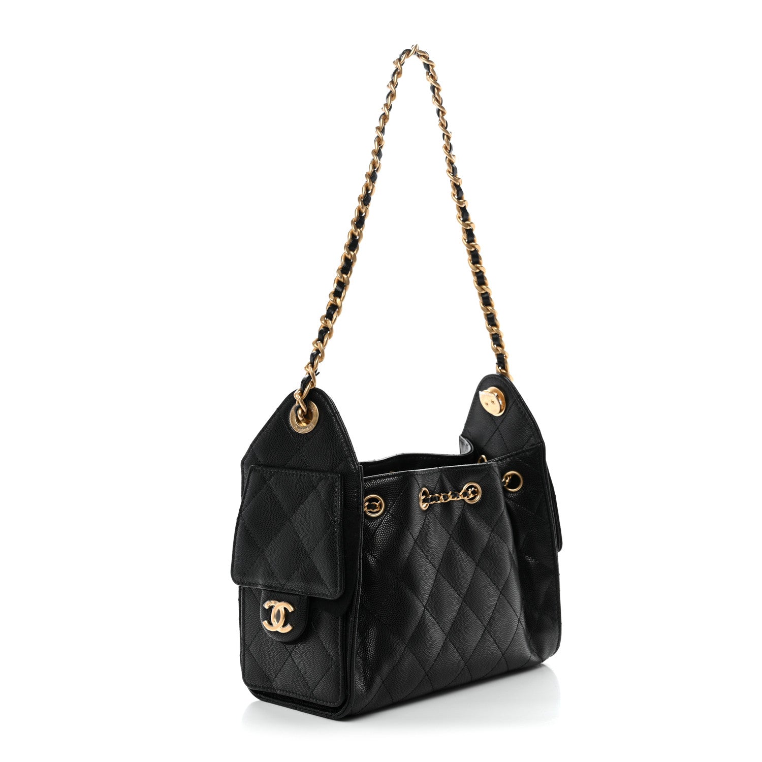 Chanel Caviar Quilted Mini Chanel 25 Handbag Black 3 of 11