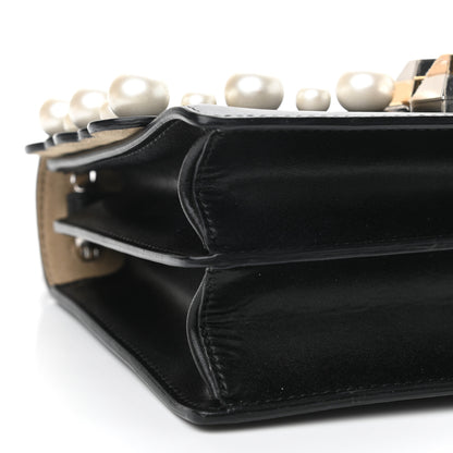 Fendi Vitello Liberty Pearl Scalloped Studded Small Kan I Shoulder Bag Black 9 of 12