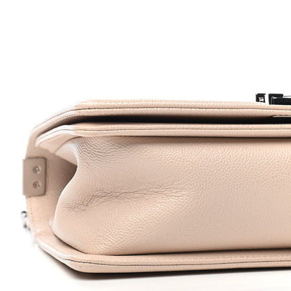 Chanel Caviar Chevron Quilted Medium Boy Flap Light Beige 7 of 8