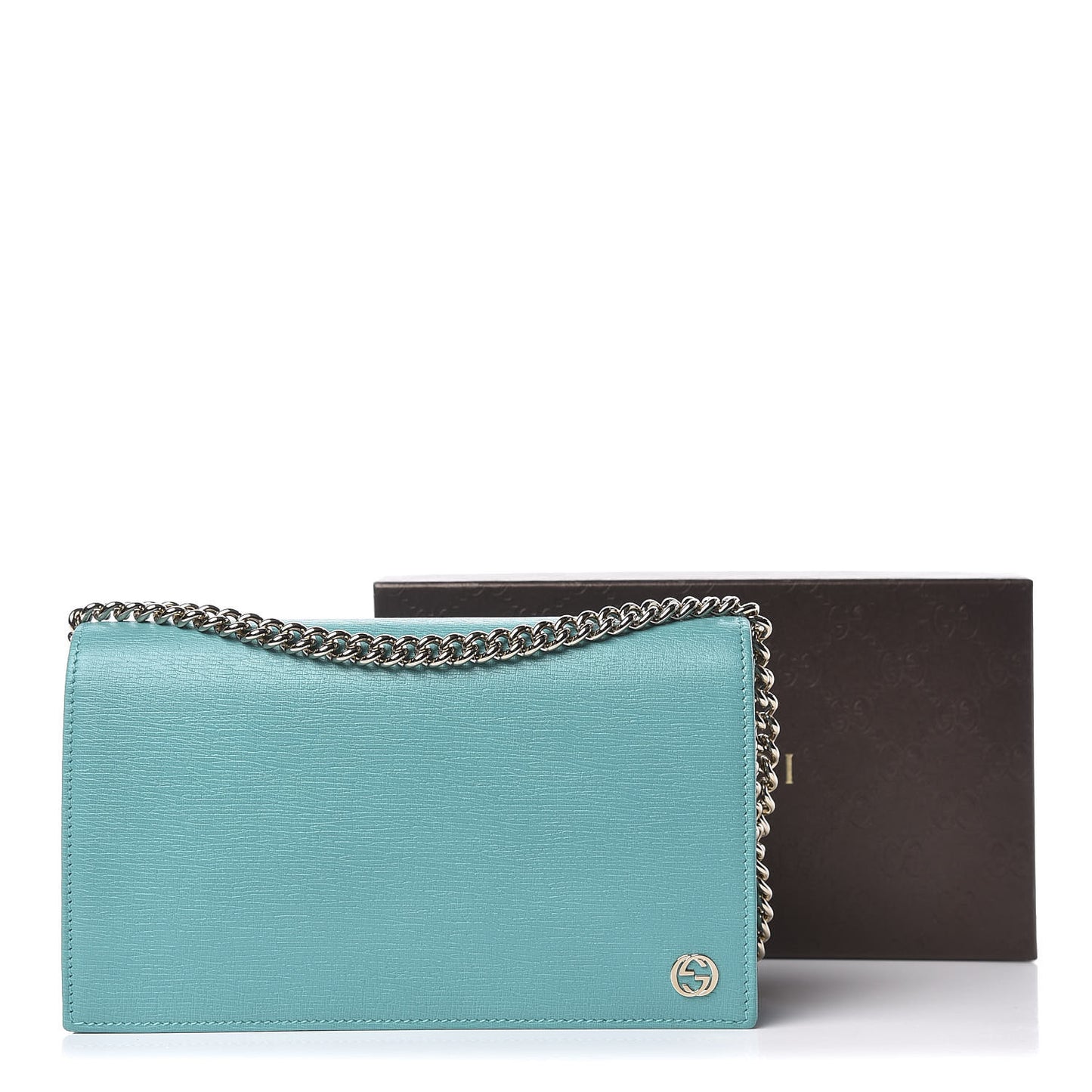 Shangai Calfskin Medium Betty Chain Wallet Fresia Blue