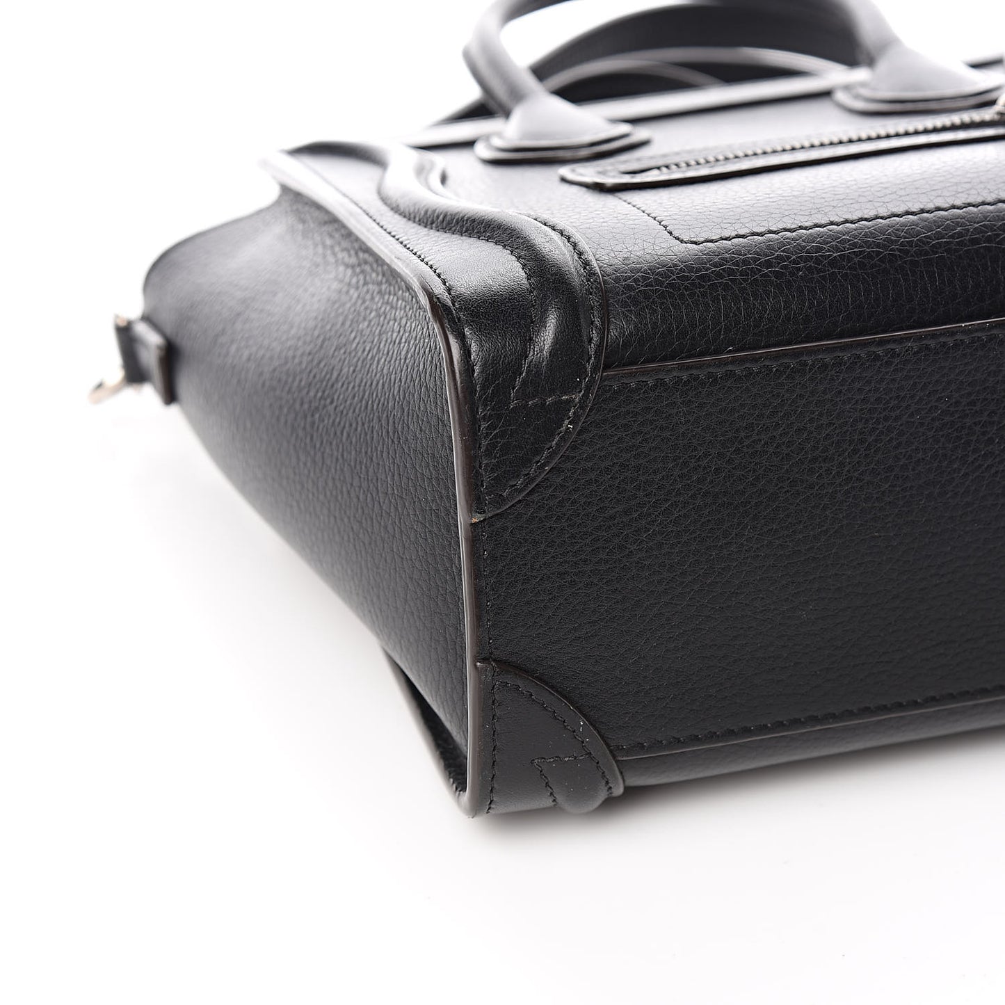 Drummed Calfskin Nano Luggage Black
