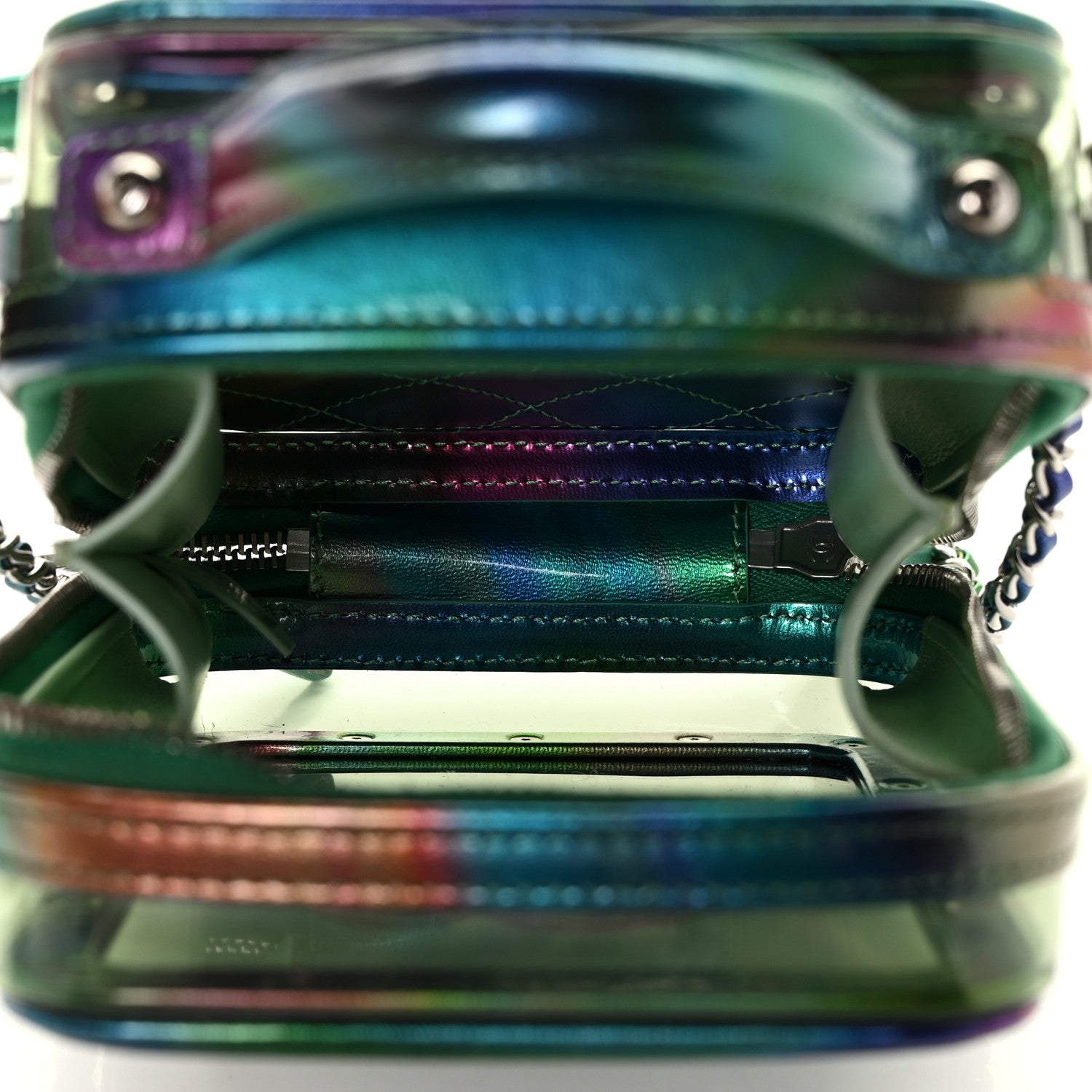 Chanel PVC Patent Calfskin Patent Lambskin Vertical Vanity Case Green 5 of 14