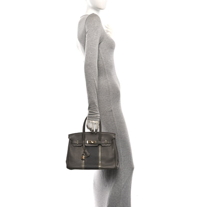 Hermes Taurillon Clemence Lizard Club Birkin 30 Etain Graphite 2 of 10