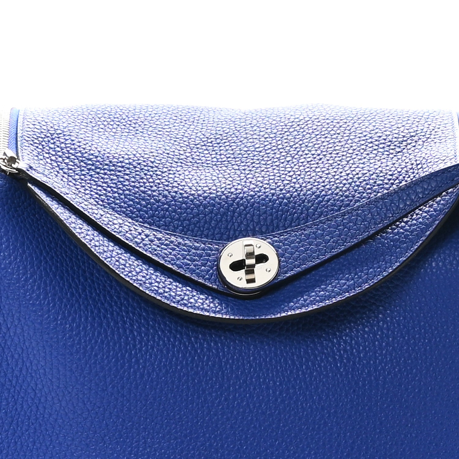 Hermes Taurillon Clemence Lindy 30 Bleu Electrique 8 of 10