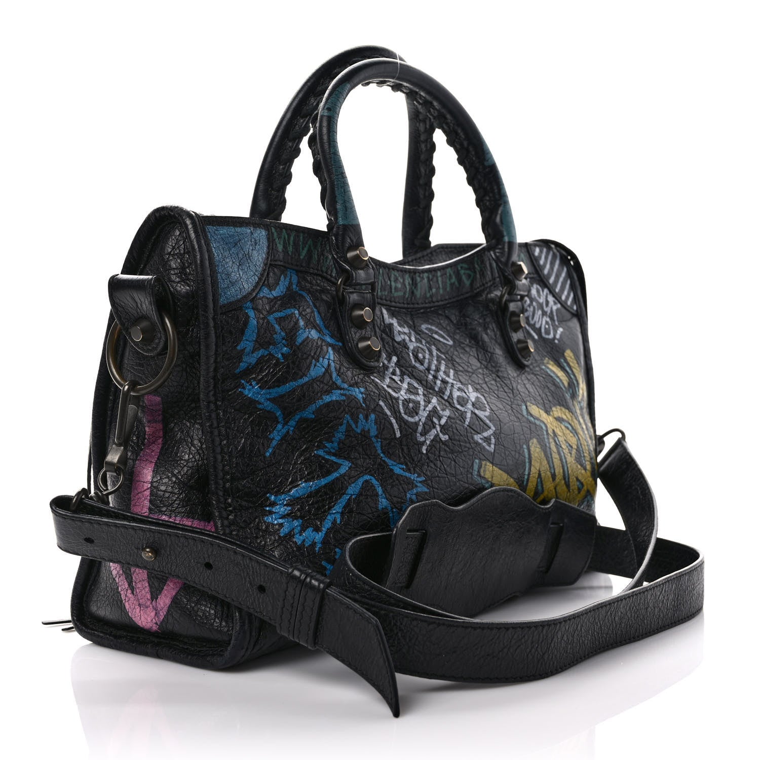 Balenciaga Agneau Graffiti All Over Classic Hardware S City Black Multicolor 3 of 11