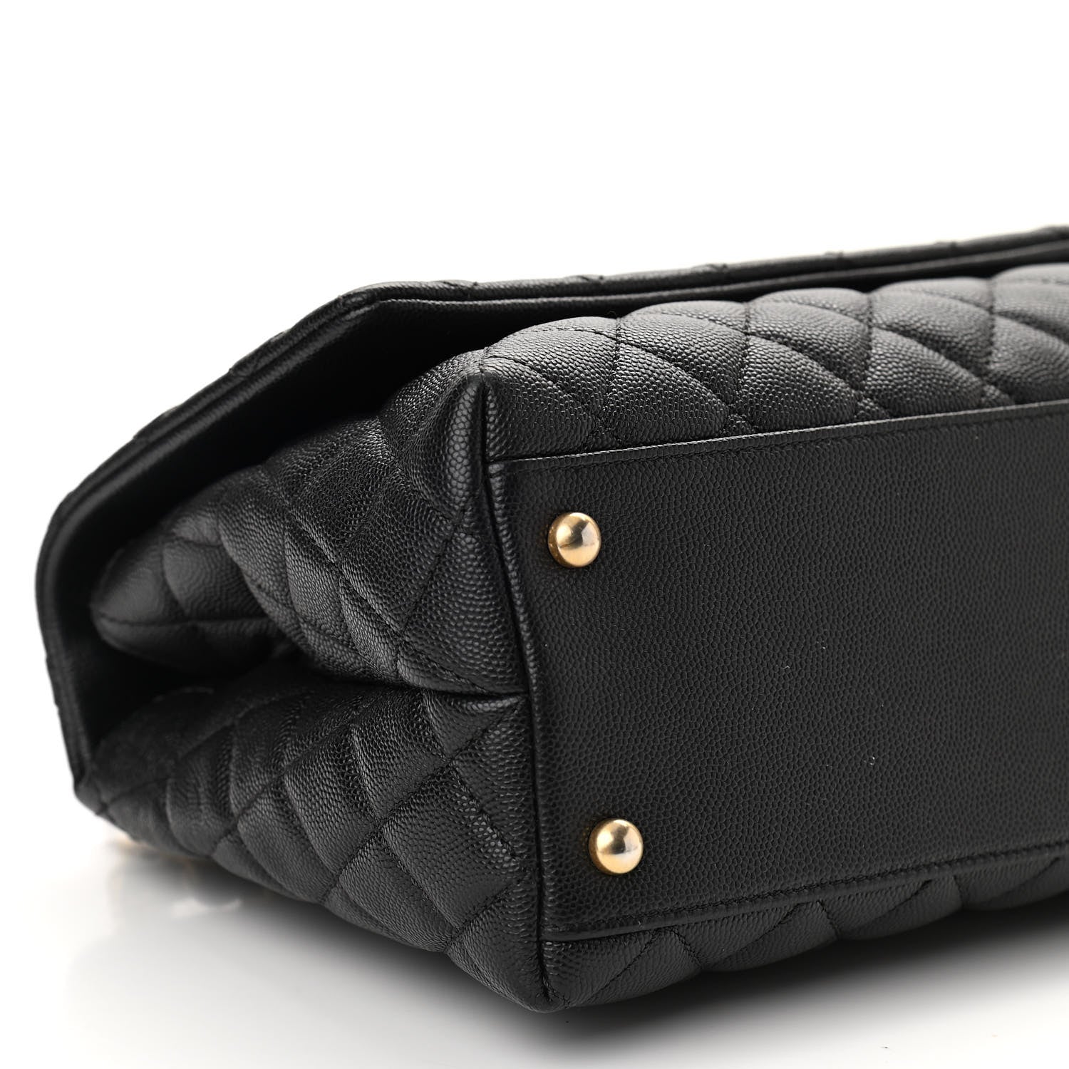 Chanel Caviar Elaphe Quilted Small Coco Handle Flap Black 9 of 10