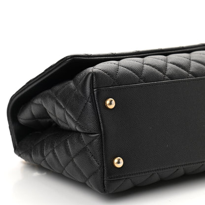 Chanel Caviar Elaphe Quilted Small Coco Handle Flap Black 9 of 10