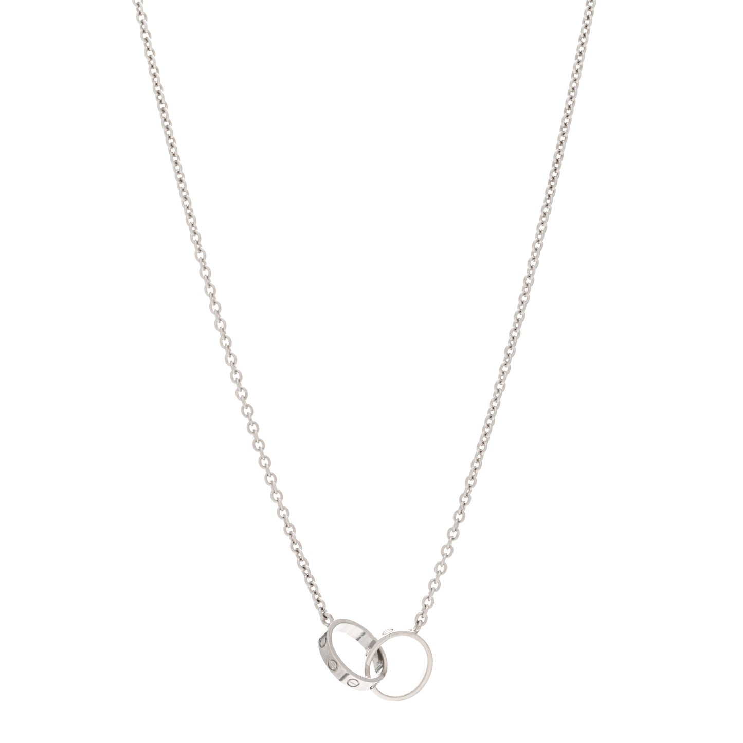 18K White Gold Interlocking LOVE Necklace