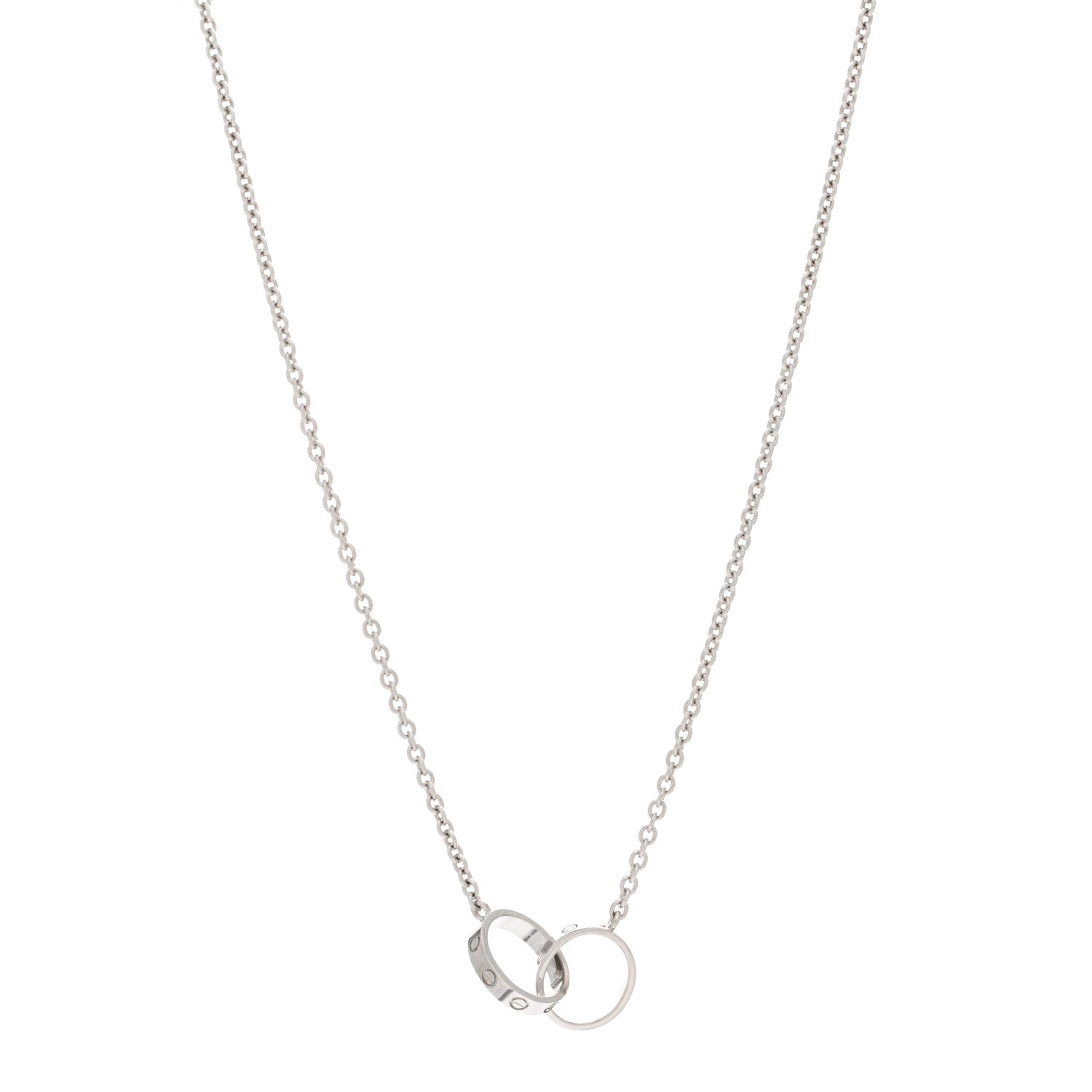 Cartier 18K White Gold Interlocking LOVE Necklace 1 of 4