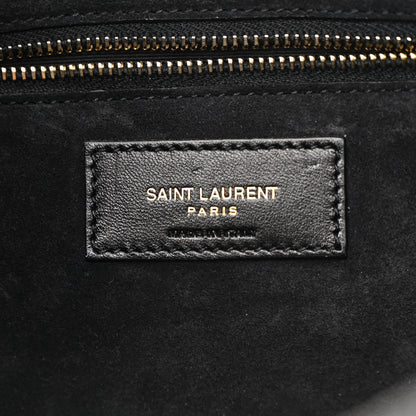 Saint Laurent Calfskin Crocodile Embossed Le 5 A 7 Hobo Black 6 of 11