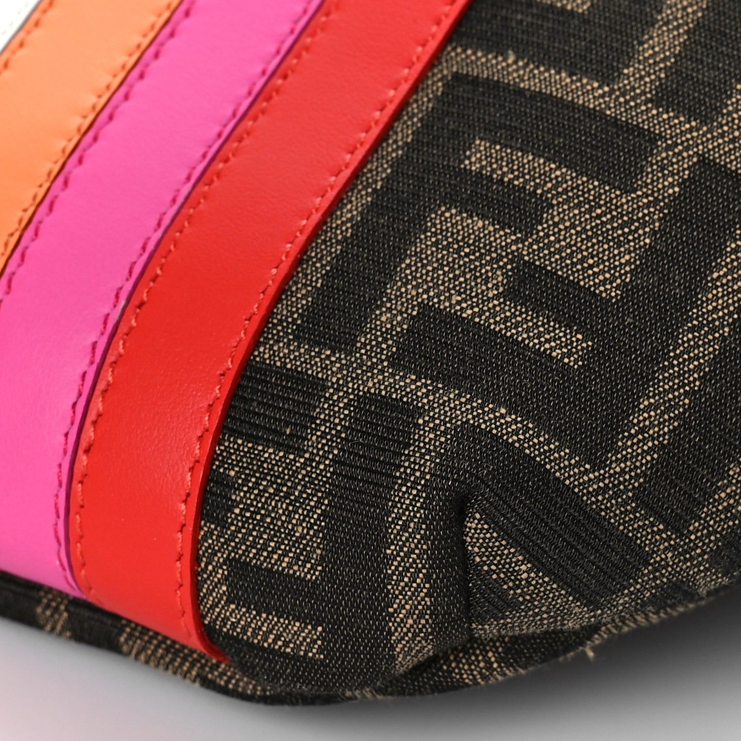 Fabric Jacquard FF Kids Belt Bag Tobacco Multicolor