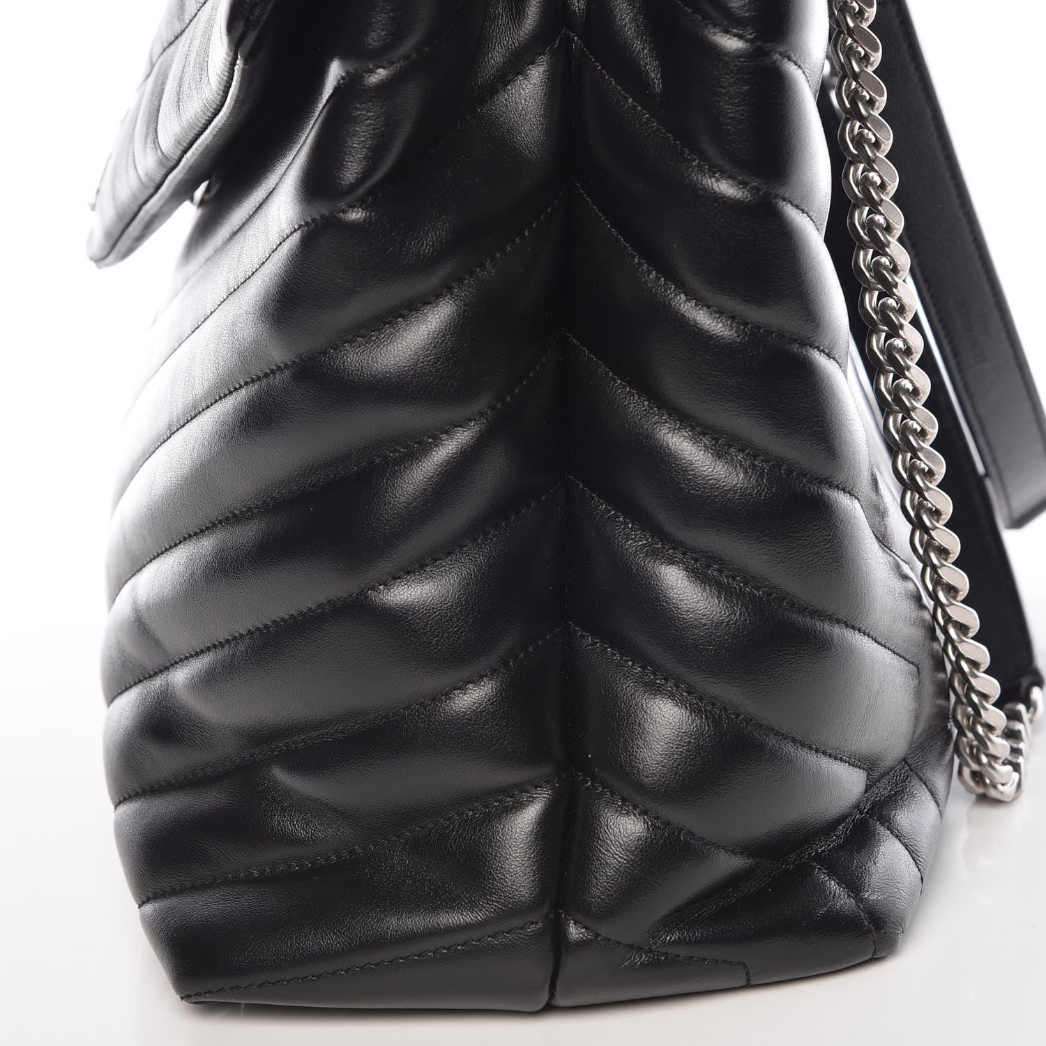 Saint Laurent Calfskin Y Quilted Monogram Large Loulou Chain Satchel Black 8 of 11