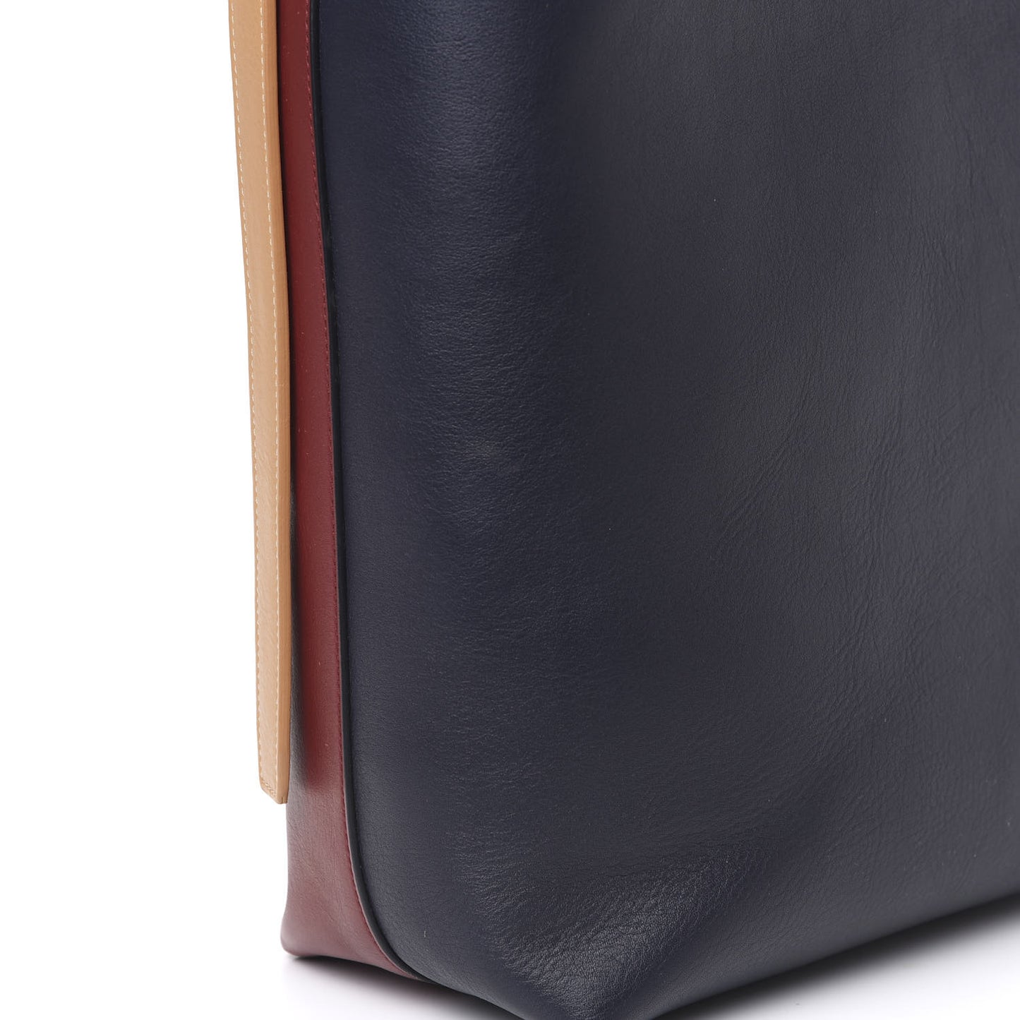 Shiny Smooth Calfskin Small Twisted Cabas Dark Ruby Navy