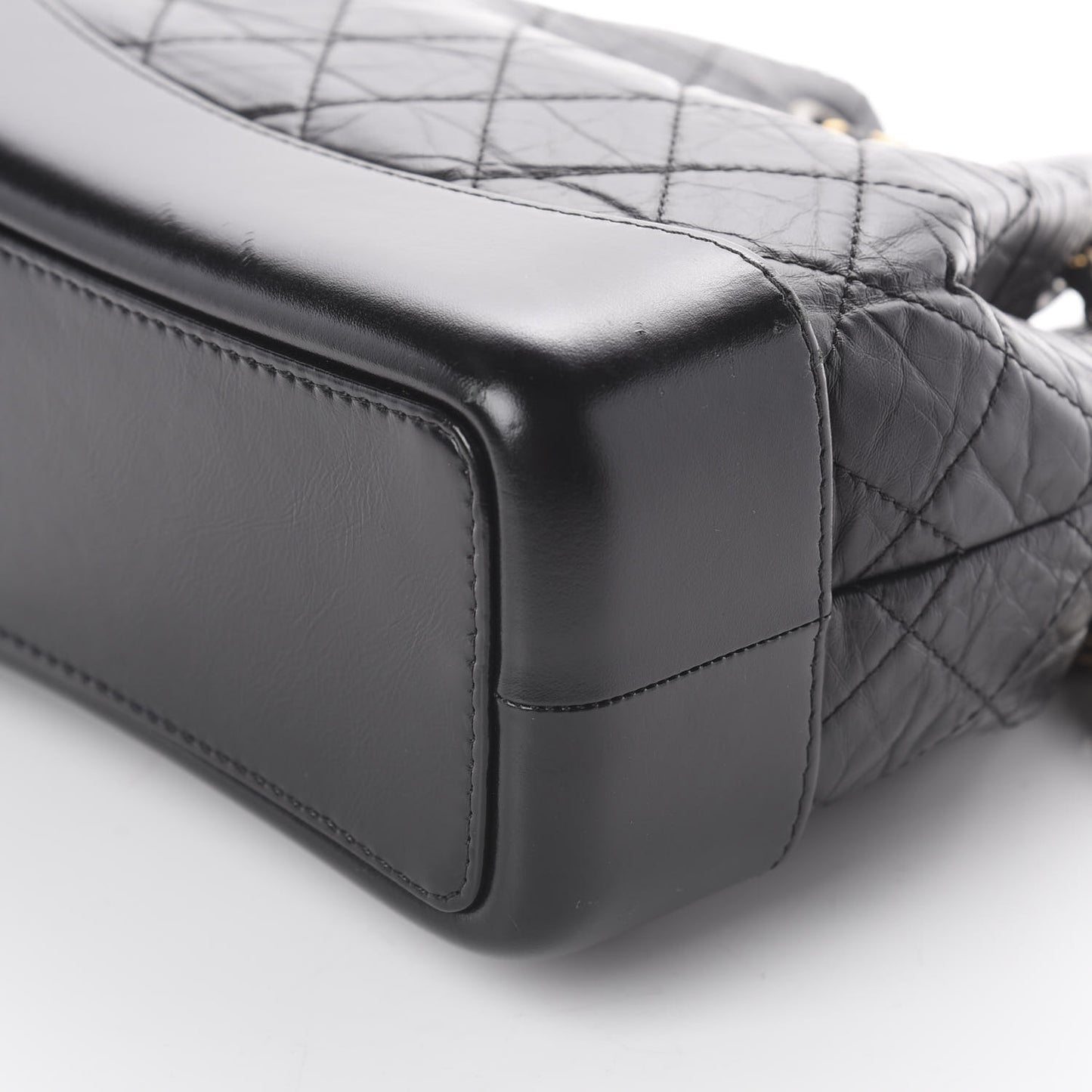 Aged Calfskin Quilted Small Gabrielle Backpack Black
