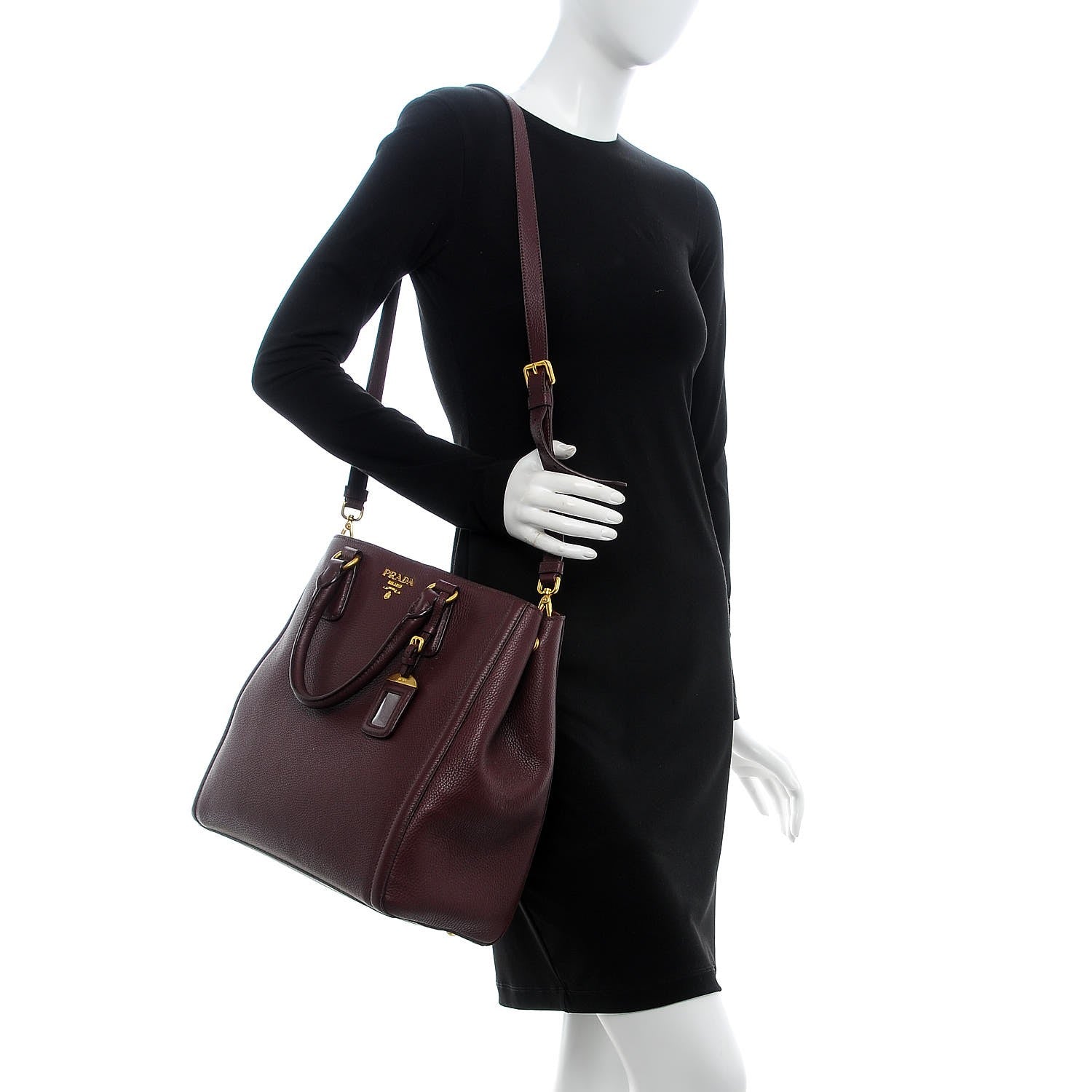 Prada Vitello Daino Tote Granato 2 of 8